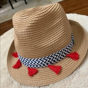 Fedora Hat With Chevron Banding, O/S